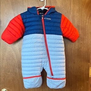 Columbia Powder Lite II Reversible Snowsuit Infant Bunting Red and Navy
